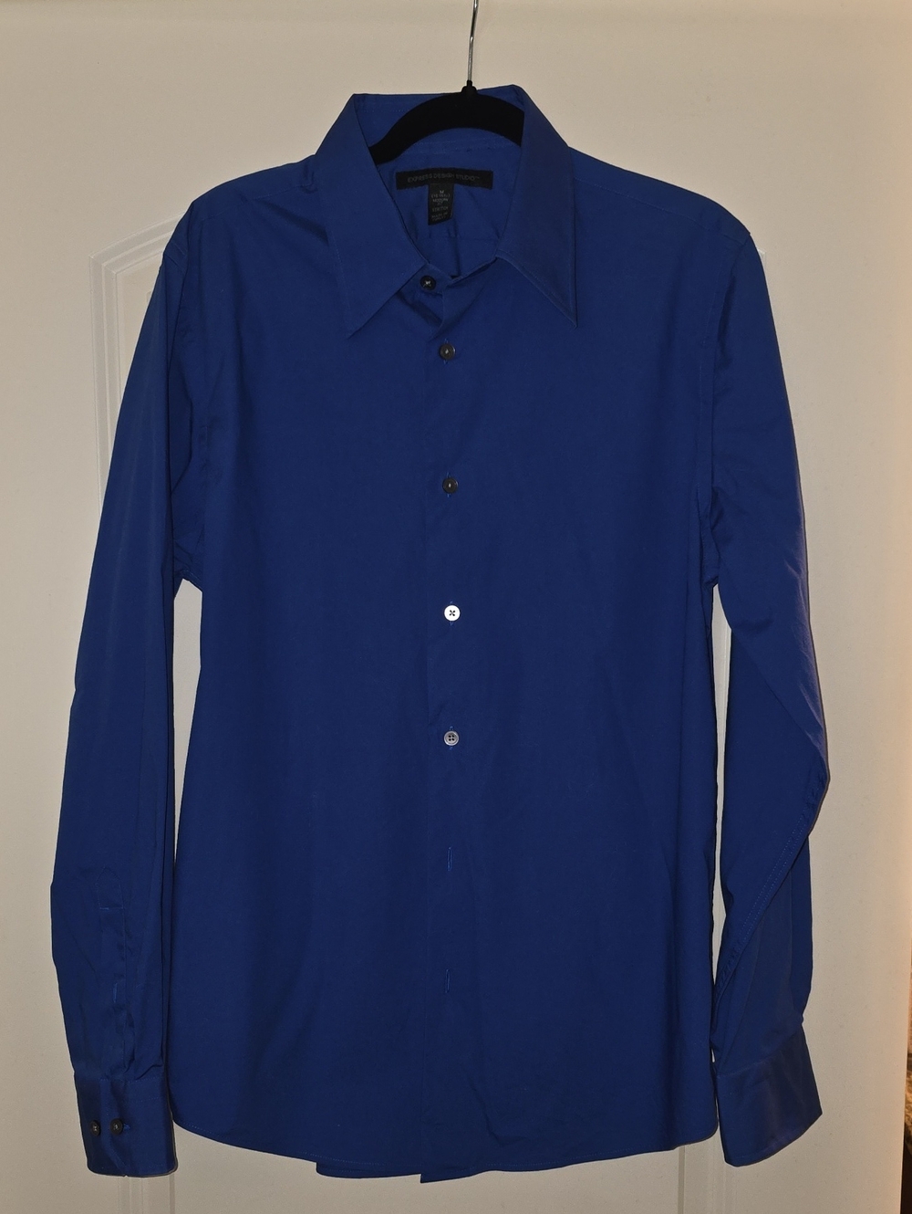 Express Design Studio Men's Royal Blue Dress Shirt - Long Sleeve